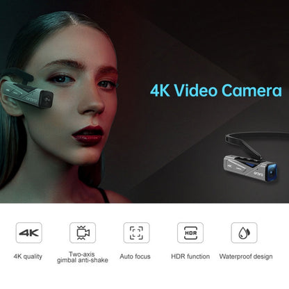 ORDRO EP7 4K Head-Mounted  Auto Focus Live Video Smart Sports Camera, Style:With Remote Control(Silver Black) - Other Camera by PMC Jewellery | Online Shopping South Africa | PMC Jewellery | Buy Now Pay Later Mobicred