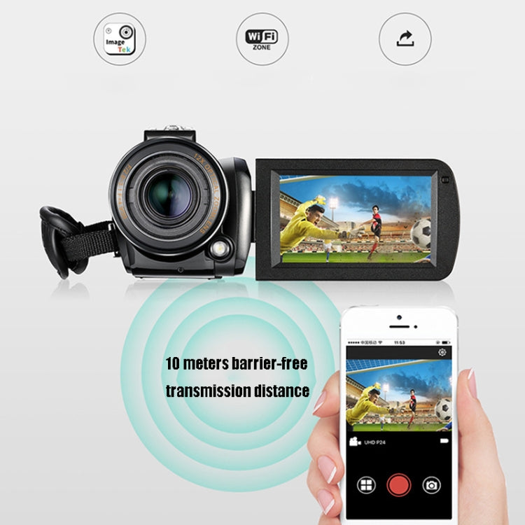 ORDRO AC5 4K HD Night Vision WiFi 12X Optical Zoom Digital Video DV Camera Camcorder, Style:Standard(Black) - free shipping - PMc TechLife - Order now!