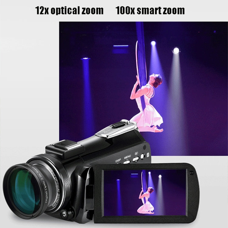 ORDRO AC5 4K HD Night Vision WiFi 12X Optical Zoom Digital Video DV Camera Camcorder, Style:Standard + Microphone(Black) - free shipping - PMc TechLife - Order now!