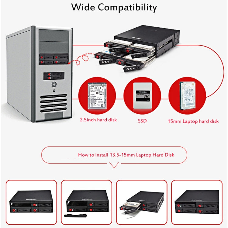 OImaster MR-6401 Four-Bay Chassis Built-In Optical Drive Hard Disk Box - Optical Drives Cases by OImaster | Online Shopping South Africa | PMC Jewellery | Buy Now Pay Later Mobicred