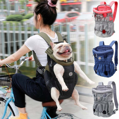 Doglemi Pet Outing Backpack Dog Shoulder Chest Bag Breathable Mesh Dog Cat Bag, Size:L(Blue) - Pet Bags by Doglemi | Online Shopping South Africa | PMC Jewellery