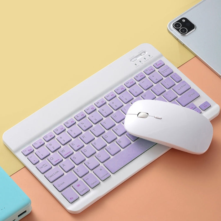 Universal Ultra-Thin Portable Bluetooth Keyboard and Mouse Set For Tablet Phones, Size:7 inch(Purple Keyboard + White Mouse) - Universal Keyboard by PMC Jewellery | Online Shopping South Africa | PMC Jewellery