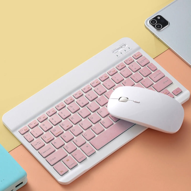 Universal Ultra-Thin Portable Bluetooth Keyboard and Mouse Set For Tablet Phones, Size:10 inch(Pink Keyboard + Pink Mouse) - Universal Keyboard by PMC Jewellery | Online Shopping South Africa | PMC Jewellery