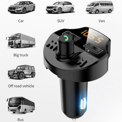 T66 Car Bluetooth Car Charger Cigarette Lighter MP3 Player Hands-Free Car FM Transmitter - Bluetooth Car Kits by PMC Jewellery | Online Shopping South Africa | PMC Jewellery | Buy Now Pay Later Mobicred