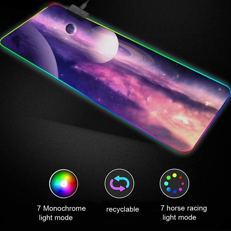 Rubber Gaming Waterproof RGB Luminous Mouse Pad with 14 Kinds of Lighting Effects, Size: 800 x 300 x 4mm(Deep Planet) - Mouse Pads by PMC Jewellery | Online Shopping South Africa | PMC Jewellery | Buy Now Pay Later Mobicred