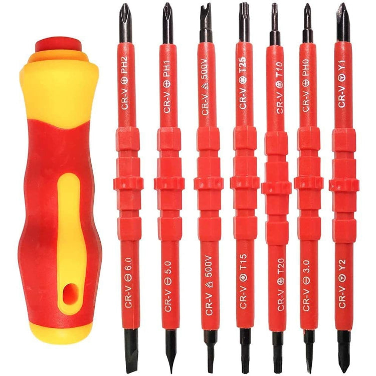 7 in 1 Bit Insulation Multipurpose Repair Tool Screwdriver Set(Red) - Screwdriver Set by PMC Jewellery | Online Shopping South Africa | PMC Jewellery | Buy Now Pay Later Mobicred