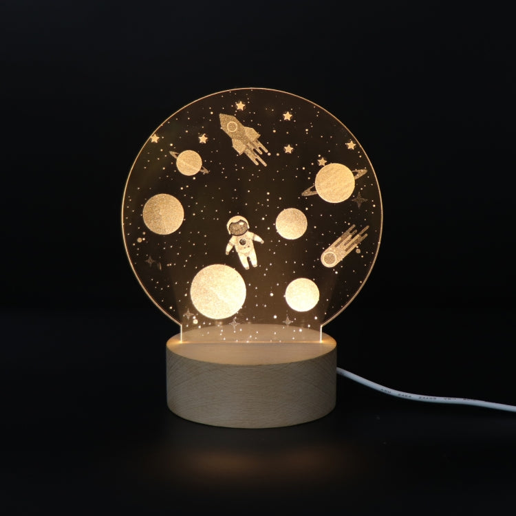 3D Atmosphere Decorative Light Acrylic Inner Carved LED Night Light Creative Girl Table Lamp(Cartoon Astronaut) - Novelty Lighting by PMC TechLife | Online Shopping South Africa | PMC TechLife | Buy Now Pay Later Mobicred