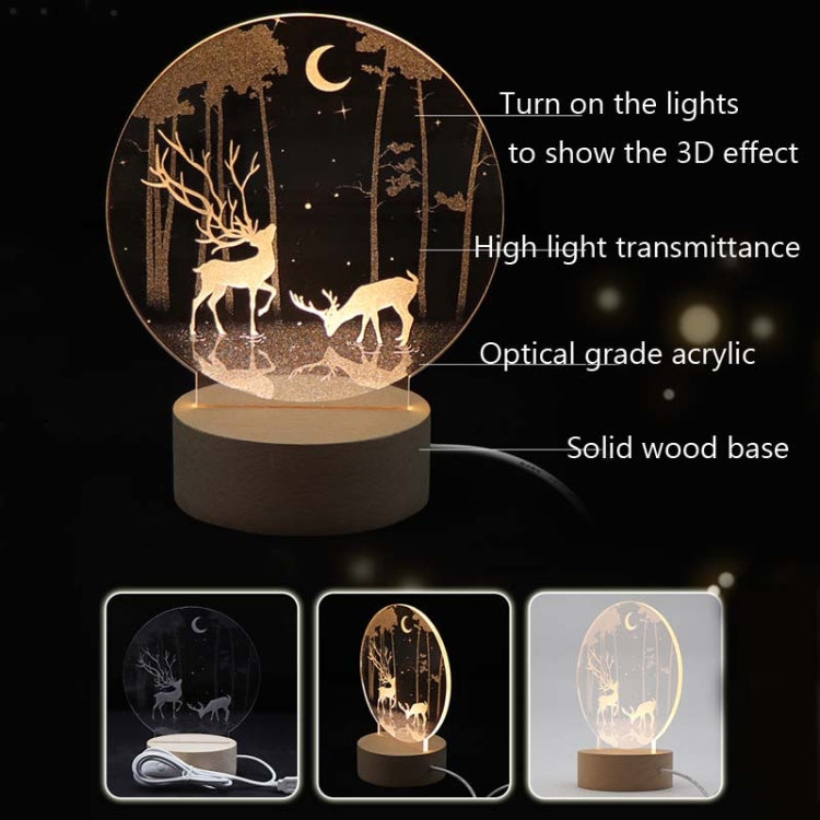 3D Atmosphere Decorative Light Acrylic Inner Carved LED Night Light Creative Girl Table Lamp(Full Moon) - Novelty Lighting by PMC TechLife | Online Shopping South Africa | PMC TechLife | Buy Now Pay Later Mobicred