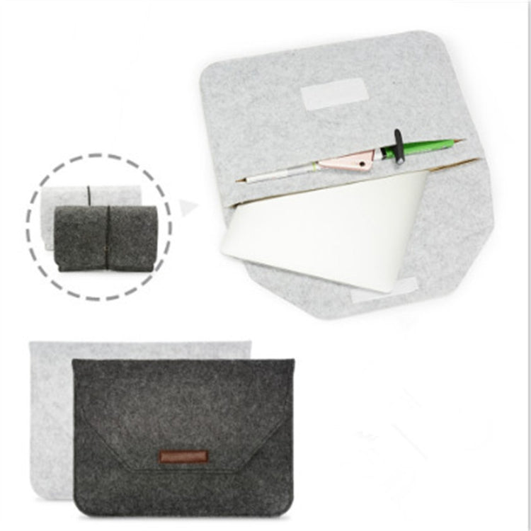 Portable Air Permeable Felt Sleeve Bag for MacBook Laptop, with Power Storage Bag, Size:13 inch(Black) - Protective Bags by PMC Jewellery | Online Shopping South Africa | PMC Jewellery | Buy Now Pay Later Mobicred