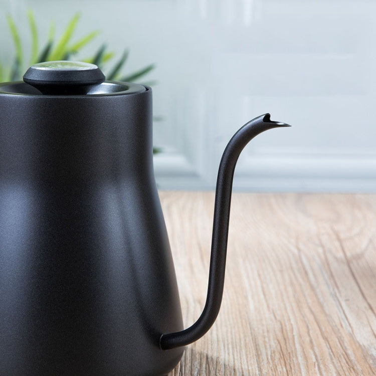304 Stainless Steel Coffee Hand Pot Wooden Handle Coffee Pot Teflon Long-Mouth Slender Pot, Style: Without Thermometer - free shipping - PMC TechLife - Order now!