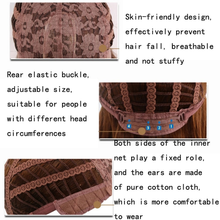 Women Split Wigs Long Curly Hair Synthetic Headgear(Dark Brown + Light Gold) - free shipping - PMC TechLife - Order now!