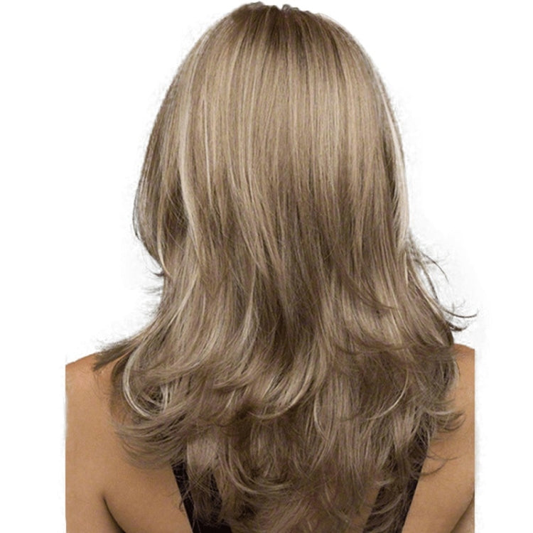 Women Split Wigs Long Curly Hair Synthetic Headgear(Dark Brown + Light Gold) - free shipping - PMC TechLife - Order now!