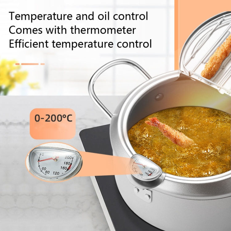 20cm Fryer Pot Household Non-Stick Pan Temperature Control Mini Frying Pot(Olive Green) - free shipping - PMC TechLife - Order now!