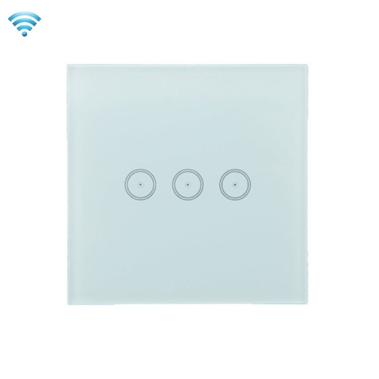 Wifi Wall Touch Panel Switch Voice Control Mobile Phone Remote Control, Model: White 3 Gang (Zero Firewire Wifi) - Smart Switch by PMC Jewellery | Online Shopping South Africa | PMC Jewellery | Buy Now Pay Later Mobicred