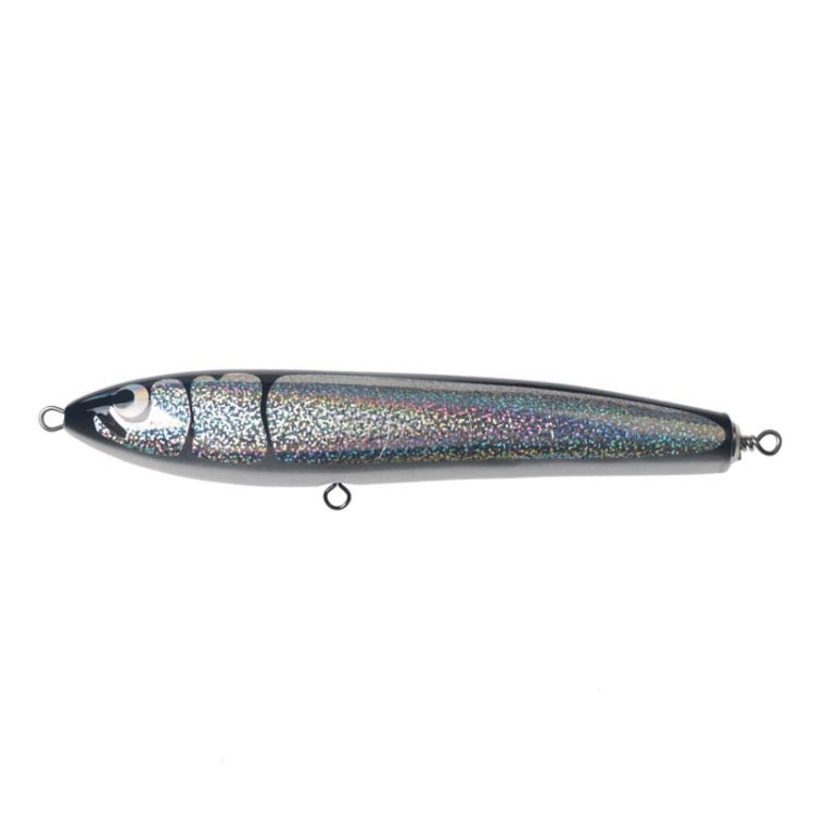 120g 22cm Floating Water Wooden Handmade Big Pencil  Deep Sea Boat Fishing Wave Lying Tuna Bait(Silver Black Laser) - Fishing Lures by PMC TechLife | Online Shopping South Africa | PMC TechLife | Buy Now Pay Later Mobicred