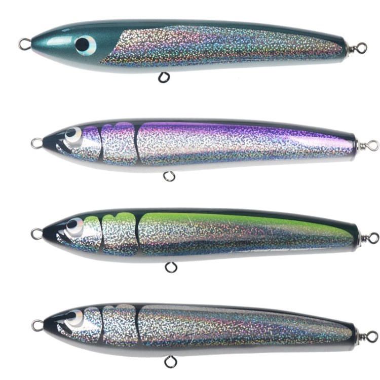 120g 22cm Floating Water Wooden Handmade Big Pencil  Deep Sea Boat Fishing Wave Lying Tuna Bait(Yellow-green Laser) - Fishing Lures by PMC TechLife | Online Shopping South Africa | PMC TechLife | Buy Now Pay Later Mobicred