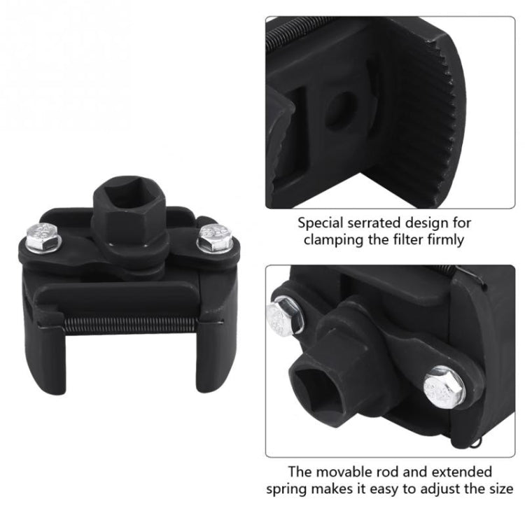 60mm-80mm Universal Cast Steel Adjustable 2 Jaw Oil Filter Wrench Fuel Remover Removal Tool Two-claw Cast Steel Filter Wrenches - Hand Tool Sets by PMC Jewellery | Online Shopping South Africa | PMC Jewellery | Buy Now Pay Later Mobicred