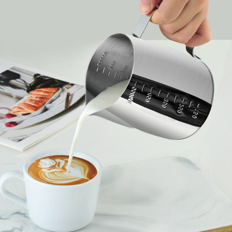 600ml 304 Stainless Steel Pointed Mouth Etched Cup Graduated Measuring Cup Milk Foam Cup Coffee Pot - free shipping - PMC TechLife - Order now!