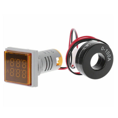 AD16-22FVA Square Signal Indicator Type Mini Digital Display AC Voltage And Current Meter(Yellow) - Current & Voltage Tester by PMC Jewellery | Online Shopping South Africa | PMC Jewellery