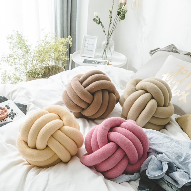 Hand-Made Knotted Ball Pillow, Size: Diameter: 25~30cm(Camel Grey) - Cushions & Pillows by PMC Jewellery | Online Shopping South Africa | PMC Jewellery | Buy Now Pay Later Mobicred