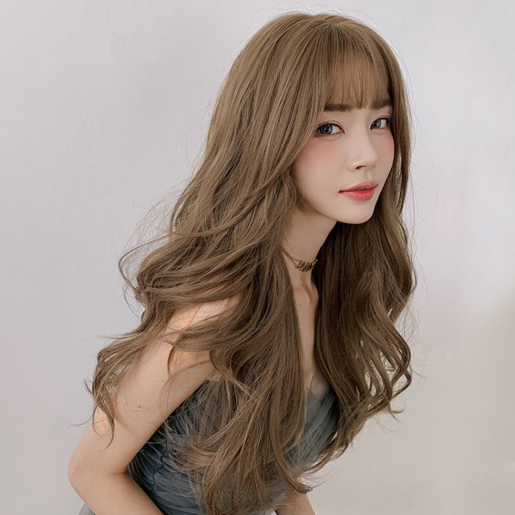 Wig Female Long Hair Big Wave Fluffy Full Headgear Long Curly Hair(Black Brown 65cm) - free shipping - PMC TechLife - Order now!