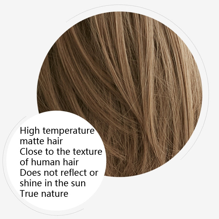 Wig Female Short Hair Round Face Full Top Headgear Short Hair Temperament Bangs Hair Cover(Black Brown 28CM) - free shipping - PMC TechLife - Order now!