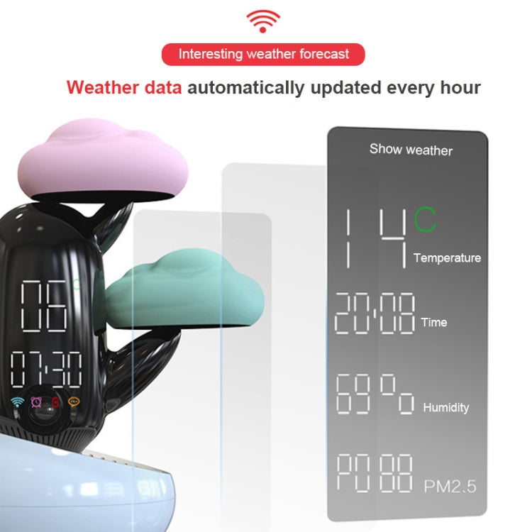 Cloud Weather Time Light Multifunctional Smart Induction Child Wake Up Alarm Clock(Pink) - Novelty Clock by PMc TechLife | Online Shopping South Africa | PMc TechLife | Buy Now Pay Later Mobicred