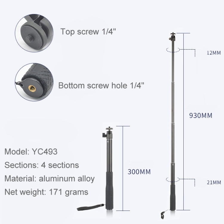 YC493 Extension Rod Stabilizer Dedicated Selfie Extension Rod for Feiyu G5 / SPG / WG2 Gimbal, DJI Osmo Pocket / Pocket 2 - Extendable Pole by PMC TechLife | Online Shopping South Africa | PMC TechLife | Buy Now Pay Later Mobicred