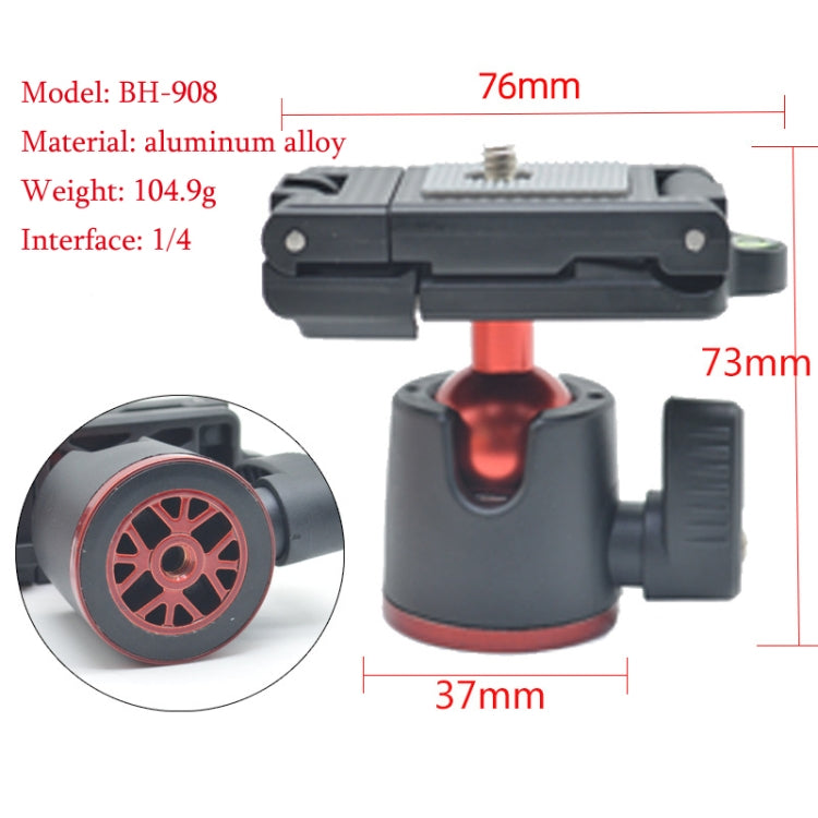 BH-908 Mini Desktop Aluminum Alloy Tripod Mini Ball Head 360 Degree Pan 90 Degree Tilt Tripod - Tripod Heads by PMC TechLife | Online Shopping South Africa | PMC TechLife | Buy Now Pay Later Mobicred