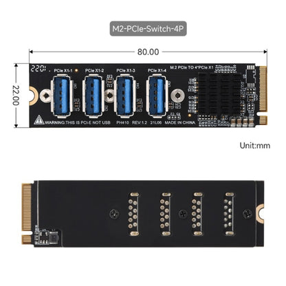 Waveshare 23316 M.2 to PCIe 4-Ch Expander, Using With PCIe X1 to PCIe X16 - Others by Waveshare | Online Shopping South Africa | PMC Jewellery | Buy Now Pay Later Mobicred