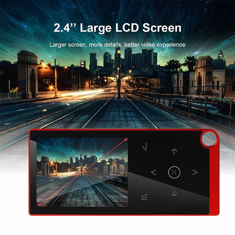 E05 2.4 inch Touch-Button MP4 / MP3 Lossless Music Player, Support E-Book / Alarm Clock / Timer Shutdown, Memory Capacity: 4GB without Bluetooth(Red) - MP4 Player by PMC Jewellery | Online Shopping South Africa | PMC Jewellery