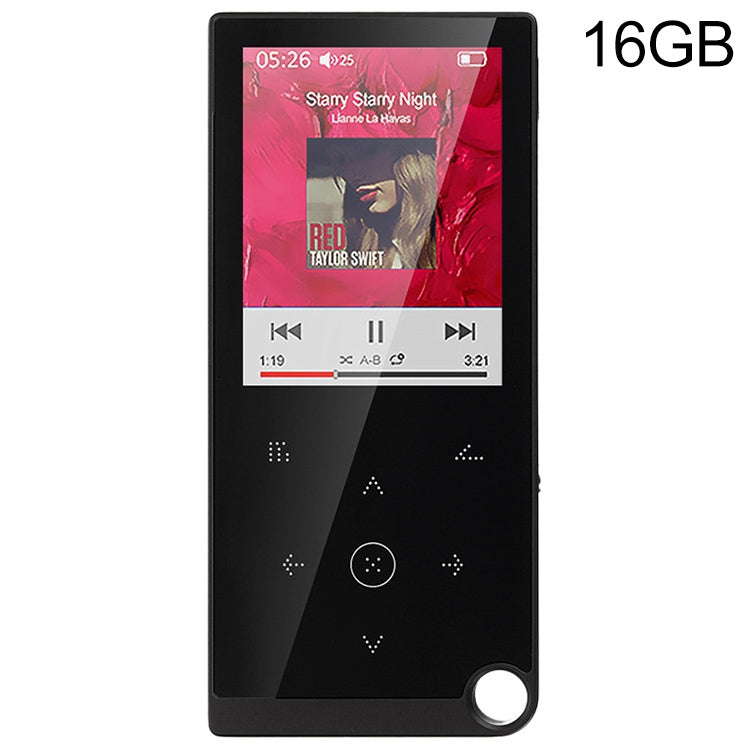 E05 2.4 inch Touch-Button MP4 / MP3 Lossless Music Player, Support E-Book / Alarm Clock / Timer Shutdown, Memory Capacity: 16GB without Bluetooth(Black) - MP4 Player by PMC Jewellery | Online Shopping South Africa | PMC Jewellery | Buy Now Pay Later Mobicred