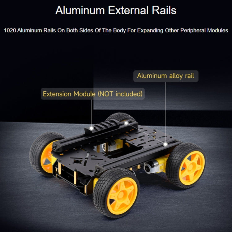 Waveshare Smart Mobile Robot Chassis Kit, Chassis:With Shock-absorbing(Mecanum Wheels) - Robotics Accessories by Waveshare | Online Shopping South Africa | PMC Jewellery | Buy Now Pay Later Mobicred