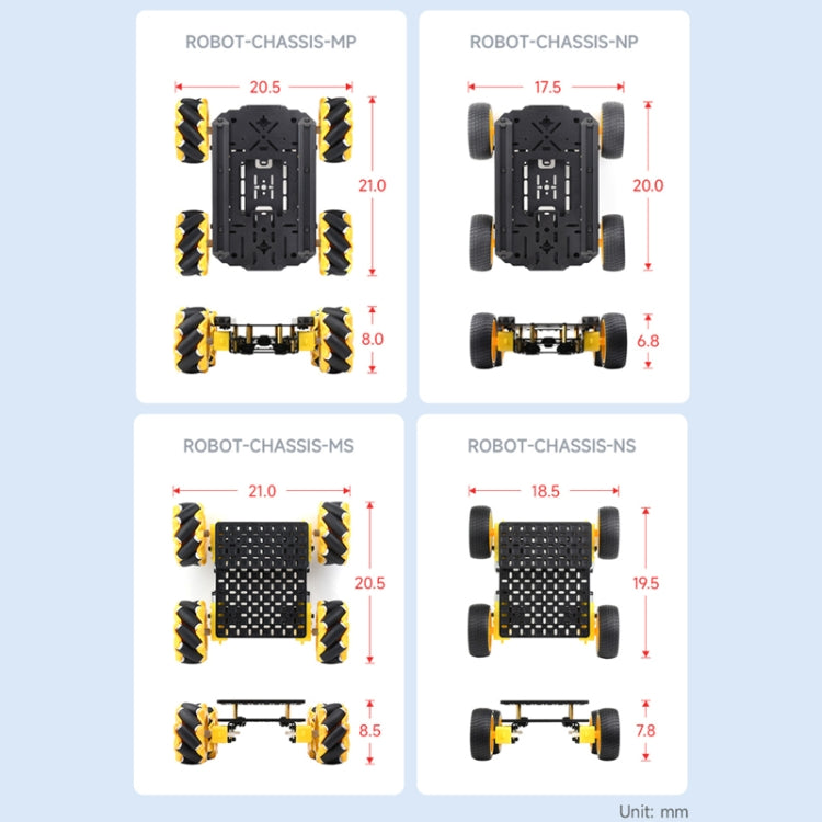 Waveshare Smart Mobile Robot Chassis Kit, Chassis:With Shock-absorbing(Mecanum Wheels) - Robotics Accessories by Waveshare | Online Shopping South Africa | PMC Jewellery | Buy Now Pay Later Mobicred