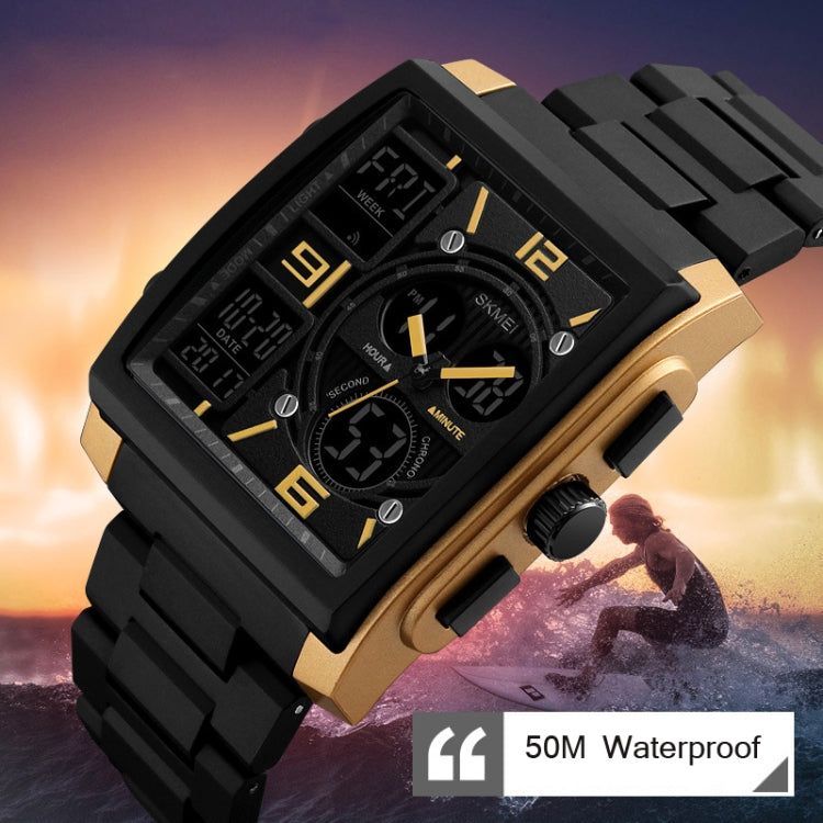 SKMEI 1274  Men Fashion Electronic Watch Multifunctional Outdoor Sports Watch(Golden) - free shipping - PMC TechLife - Order now!