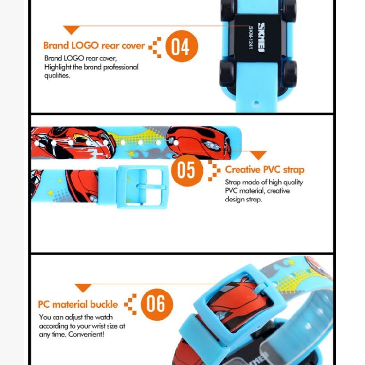 SKMEI 1241 Fashion Cute Cartoon Car Children Digital Watch(Light Blue) - free shipping - PMC TechLife - Order now!