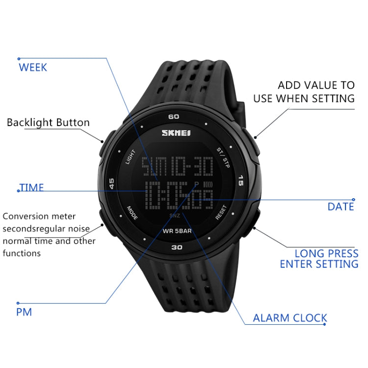 SKMEI 1219 Men Multi-Function Electronic Watch Outdoor Sports Watch(Silver) - free shipping - PMC TechLife - Order now!