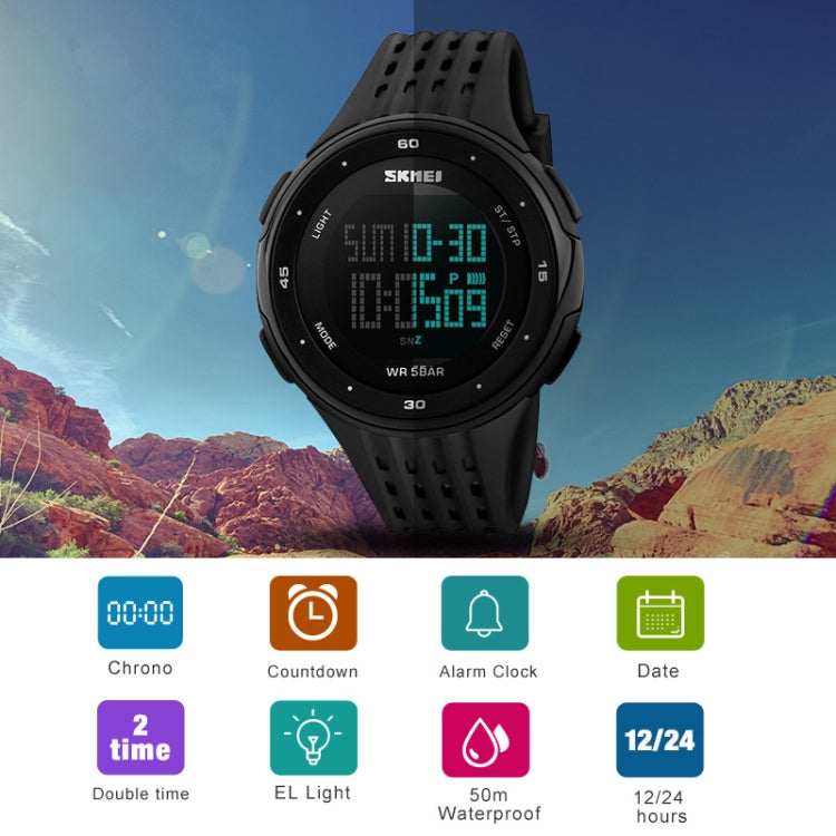 SKMEI 1219 Men Multi-Function Electronic Watch Outdoor Sports Watch(Black) - free shipping - PMC TechLife - Order now!