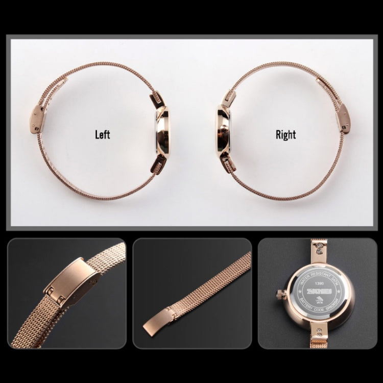 SKMEI 1390 Ladies Business Casual Watch Steel Band Lightweight Quartz Watch(Golden) - free shipping - PMC TechLife - Order now!