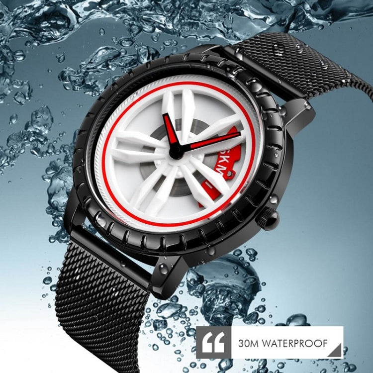 SKMEI 1634 Men Waterproof Watch Fashion Quartz Watch(White Mesh Belt) - free shipping - PMC TechLife - Order now!