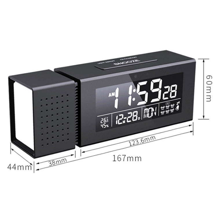 TS-P30 Multifunctional Night Light Alarm Digital Clock with FM Radio & Temperature / Humidity Display & IR Sensor Function(Black) - Alarm Clocks by PMc TechLife | Online Shopping South Africa | PMc TechLife | Buy Now Pay Later Mobicred