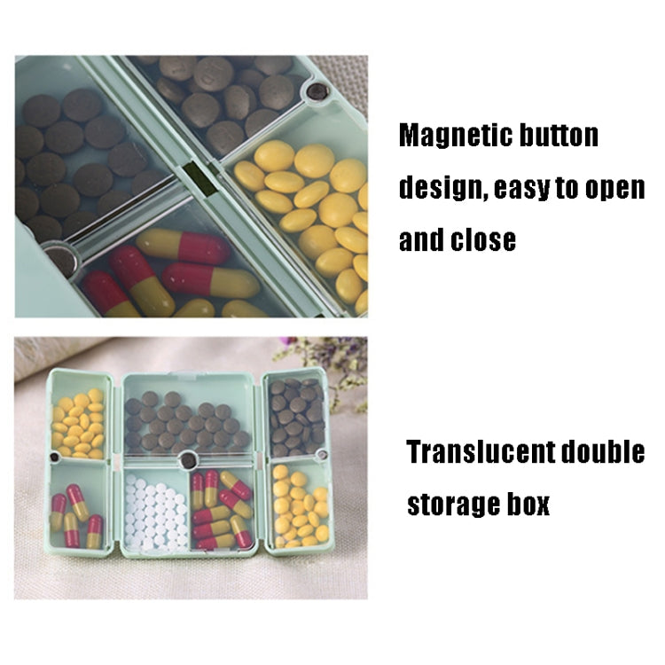 Folding Portable Sealed and Dispensing Small Pill Box(Blue) - free shipping - PMC TechLife - Order now!