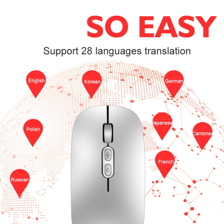 M103 1600DPI 5 Keys 2.4G Wireless Mouse Charging Ai Intelligent Voice Office Mouse, Support 28 Languages(Gray) - Wireless Mice by PMC Jewellery | Online Shopping South Africa | PMC Jewellery | Buy Now Pay Later Mobicred