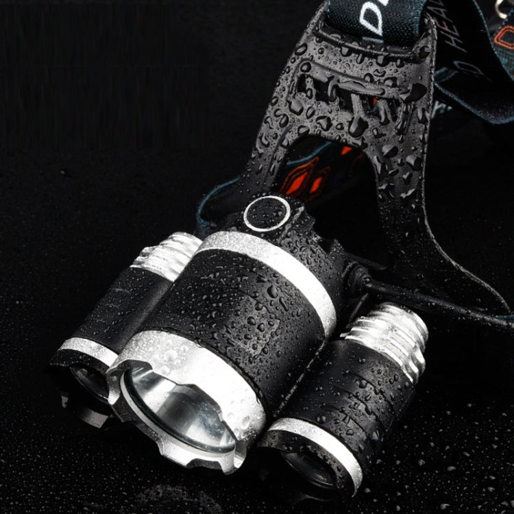 Strong Light Long-Range Rechargeable Three-Head Lamp Outdoor Fishing Lamp Led Head-Mounted Flashlight (1T6 x 2XPE Without Battery) - Headlamp by PMC Jewellery | Online Shopping South Africa | PMC Jewellery | Buy Now Pay Later Mobicred