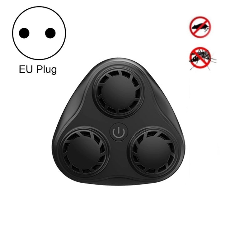 BG310 3-Horn Ultrasonic Automatic Frequency Conversion Mouse Repeller/Insect Repellent/Mosquito Repellent, Product specifications: EU Plug 220V(Black) - Repellents by PMC Jewellery | Online Shopping South Africa | PMC Jewellery | Buy Now Pay Later Mobicred