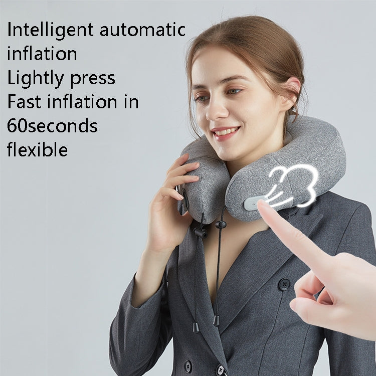 PL60 Neck Massager Cervical Spine Massage Pillow Household Inflatable U-Shaped Neck Pillow(Gray) - free shipping - PMC TechLife - Order now!