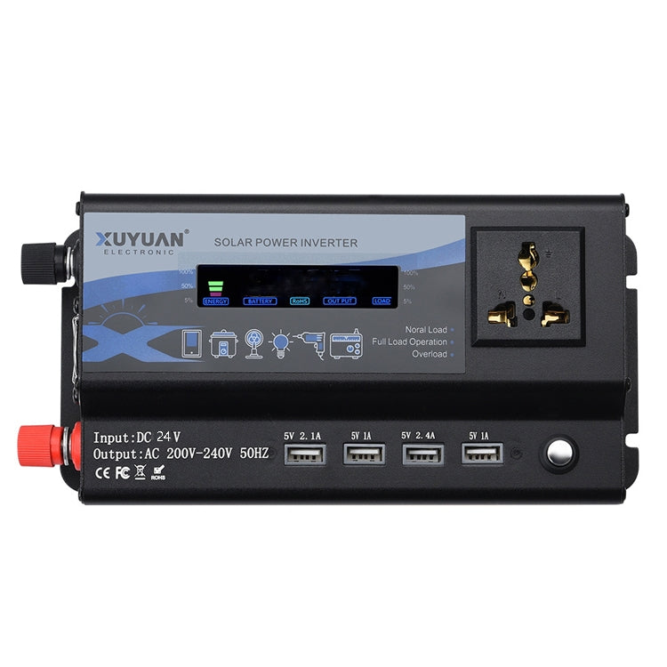 XUYUAN 4000W Car Inverter LED Colorful Atmosphere Light 4 USB Charging Converter, Specification: 24V-220V - Modified Square Wave by PMC TechLife | Online Shopping South Africa | PMC TechLife | Buy Now Pay Later Mobicred