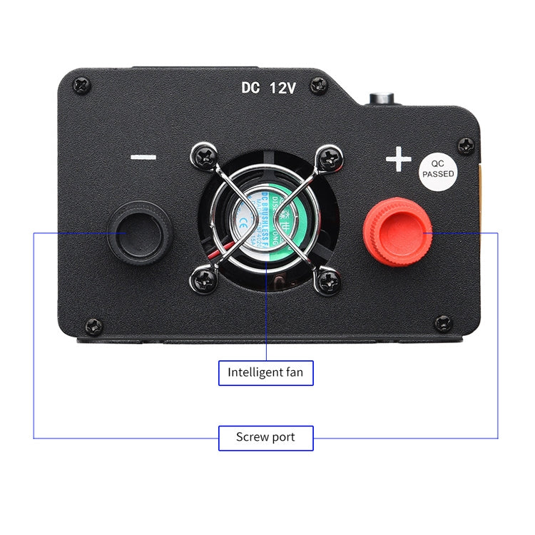 XUYUAN 6000W Car Inverter LED Colorful Atmosphere Light 4 USB Charging Converter, UK Plug, Specification: 24V-220V - Modified Square Wave by PMC TechLife | Online Shopping South Africa | PMC TechLife | Buy Now Pay Later Mobicred