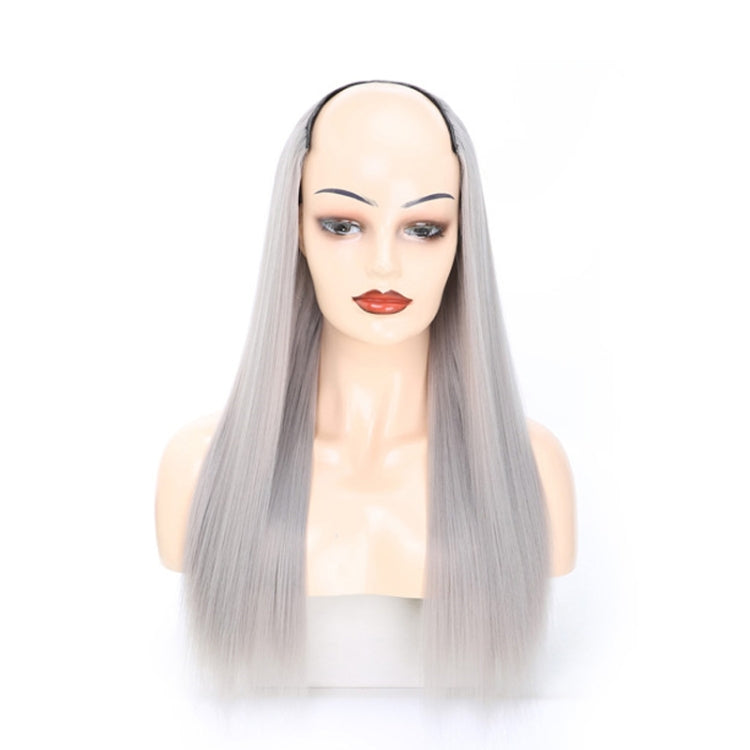 Wig Half Headgear Long Straight Hair U-Shaped Wig Headgear, Colour: 14.US-0906# Grandma Gray - free shipping - PMC TechLife - Order now!