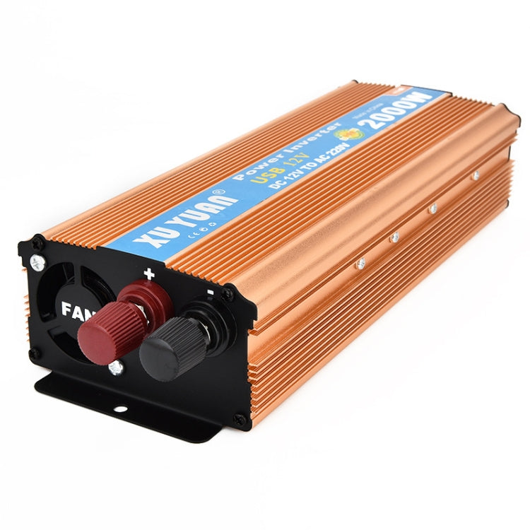 XUYUAN 2000W Inverter with USB Positive And Negative Reverse Connection Protection, Specification: Gold 12V to 110V - Modified Square Wave by PMC Jewellery | Online Shopping South Africa | PMC Jewellery | Buy Now Pay Later Mobicred